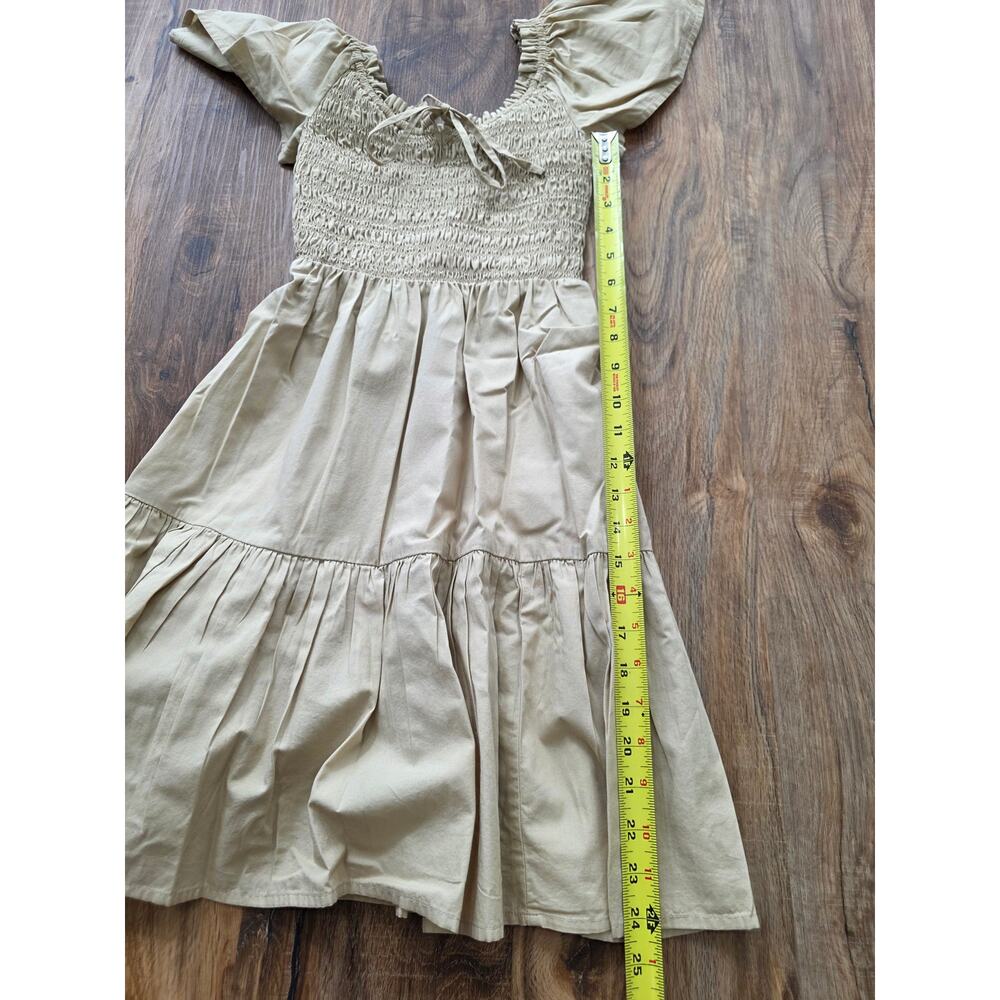 Gap Smocked Babydoll Puff Sleeve Mini Dress Cream Size XXS - Picture 7 of 8